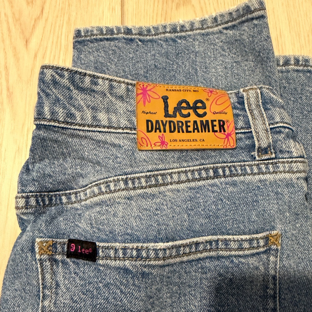 Lee Light Blue Denim Jeans with Pink Logo Patch